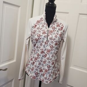 FAIRWAY & GREENE Wesley Pullover Floral Print/Style L12229 Sz. Small Activewear